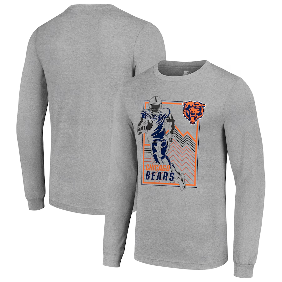 Men  Chicago Bears grey 2024 NFL Long sleeve T Shirts->nfl t-shirts->Sports Accessory